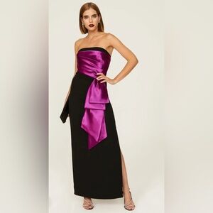 RTR | Shoshanna Midnight Amara Strapless Gown — Black & Royal Purple | size 0